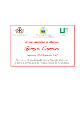 Opuscoloquadernino per Giorgio Caproni