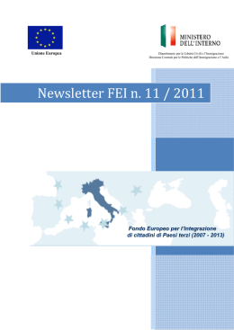 La Newsletter FEI 11/2011 - Libert&agrave; civili e immigrazione
