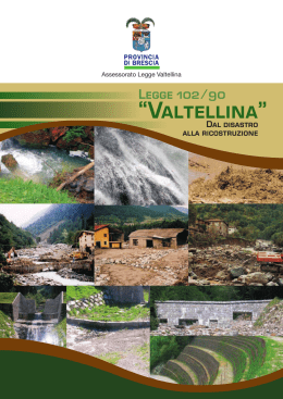 Legge 102/90 “Valtellina” Dal disastro alla