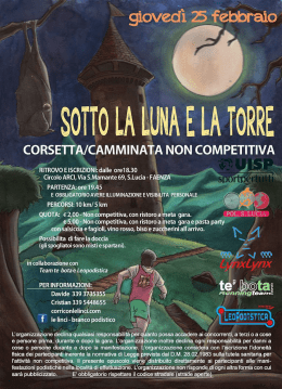 CORSETI`A/CAMMINATA NON COMPETITIVA