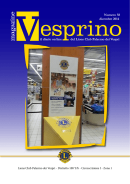 il diario on line Numero 58 del Lions Club Palermo dei Vespri