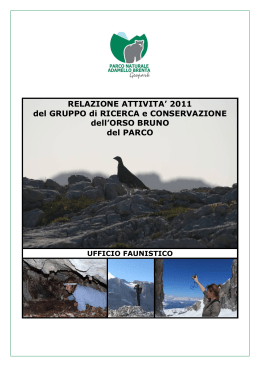Relazione attività 2011 - Parco Naturale Adamello Brenta