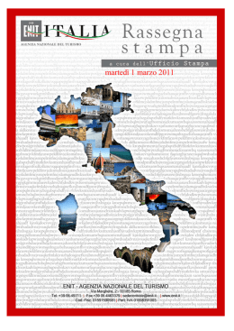 marted&igrave; 1 marzo 2011 - ONT Osservatorio nazionale del Turismo