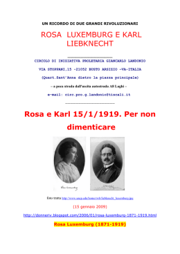 ROSA LUXEMBURG E KARL LIEBKNECHT Rosa e Karl 15/1/1919