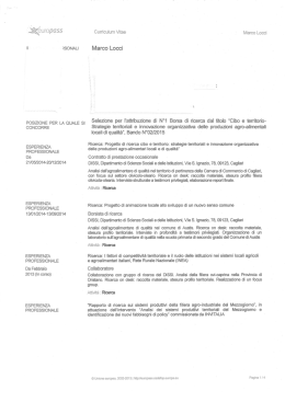 Curriculum Dott. Marco Locci - Universit&agrave; degli studi di Cagliari.