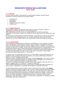 Vita associativa - Rendiconto morale 2006