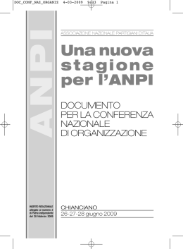 Una nuova stagione per l`ANPI