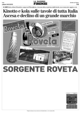 Kinotto e kola sulle tavole di tutta Italia Ascesa e declino di un