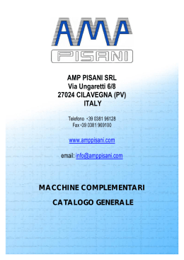 AMP PISANI SRL Via Ungaretti 6/8 27024 CILAVEGNA (PV) ITALY