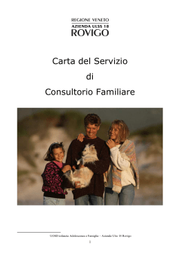 Carta del Servizio Consultorio Familiare 2015