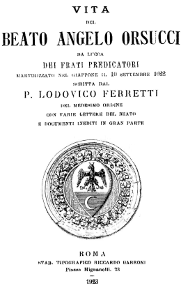 Vita del Beato Angelo Orsucci