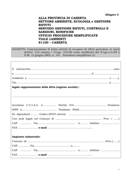 comunicazione inizio attivita` rifiuti pericolosi