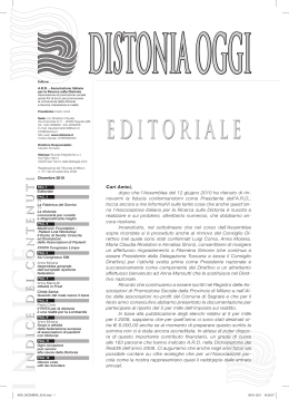 DISTONIA OGGI (dicembre 2010) - Associazione Italiana per la
