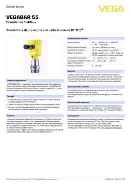 Scheda tecnica - VEGABAR 55 - Trasduttore di pressione con cella