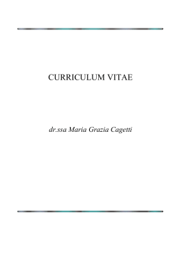 curriculum vitae della dr.ssa maria grazia cagetti