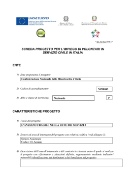 scheda progetto per l`impiego di volontari in servizio civile in italia