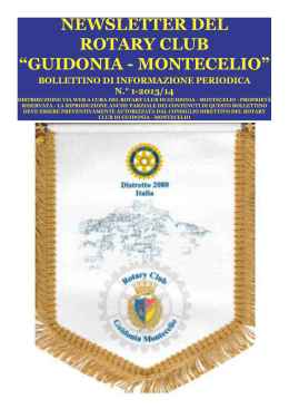 Newsletter 1 2013-14 - Rotary Club Guidonia Montecelio