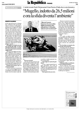 "Mugello, indotto da 26,5 milioni e ora la sfida diventa l`ambiente"