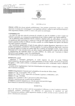 Ordinanza sul divieto di volantinaggio