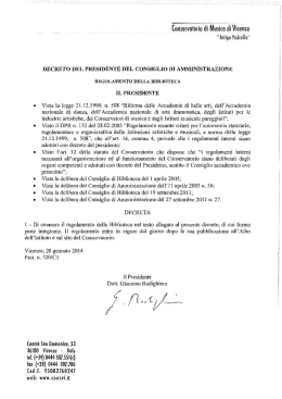 REGOLAMENTO della BIBLIOTECA - Conservatorio &ldquo;A. Pedrollo&rdquo;