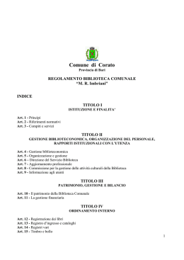 Visualizza il regolamento