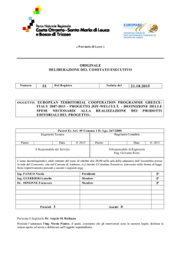 Deliberazione - Il parco Naturale Regionale "Costa Otranto SM di