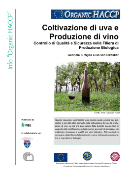 Coltivazione di uva e Produzione di vino Controllo di Qualità e