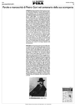 Parole e manoscritti di Pietro Gori nel centenario della sua scomparsa