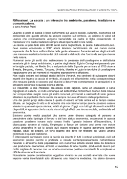 Riflessioni. La caccia : un intreccio tra ambiente, passione