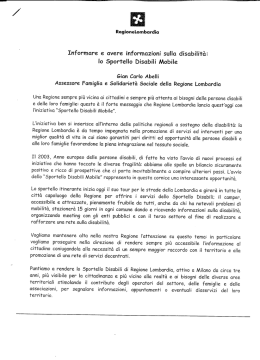 Informare e avere informazioni sulla disabilif&agrave;: