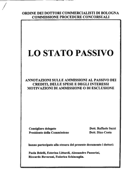 LO STATO PASSIVO