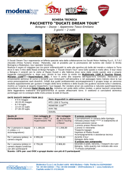 pacchetto &ldquo;ducati dream tour&rdquo;