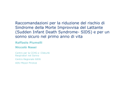 Raccomandazioni per la riduzione del rischio di SIDS e per un