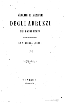 Zecche e monete degli Abruzzi nei bassi tempi