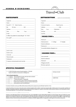 Scheda di iscrizione - Agenzia Viaggi Tour Operator Catania