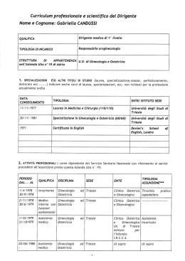 Curriculum professionale e scientifico del Dirigente