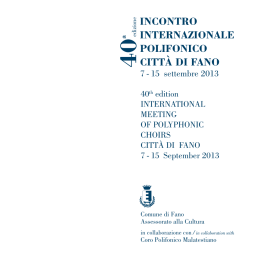 opuscolo di sala - Incontro Internazionale Polifonico