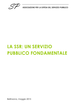 La SSR: un servizio pubblico fondamentale, maggio 2015