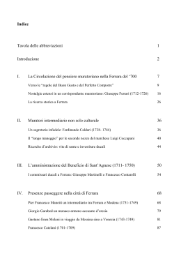 Tavola delle abbreviazioni 1 Introduzione 2 I. La Circolazione del