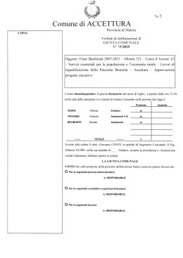 Deliberazione di Giunta Comunale
