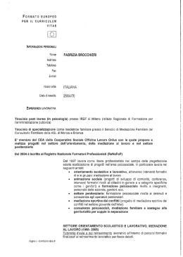 formato europeo per il curriculum vitae