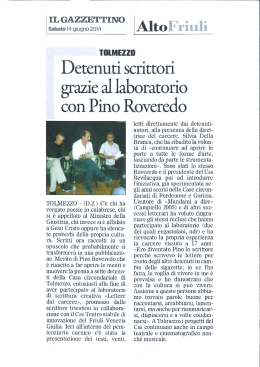 Detenuti scrittori grazie al laboratorio con Pino Roveredo