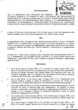 convenzione 18 aprile 2011 - La Presidenza del Consiglio dei Ministri