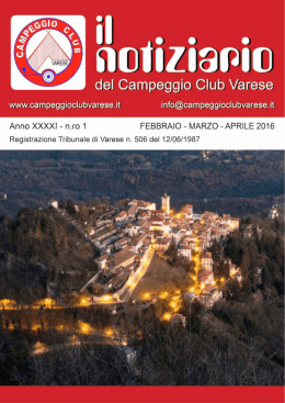 Notiziario del 2016 - Campeggio Club Varese