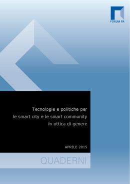 Tecnologie e Politiche per le smart city e le smart community in