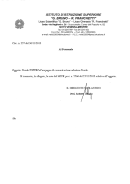 ISTITUTO D`IS TRUZIONE SUPERIORE &ldquo;G. BRUNO