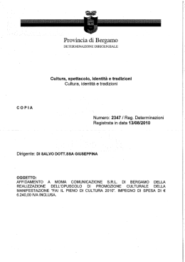 Determinazioni - Provincia di Bergamo