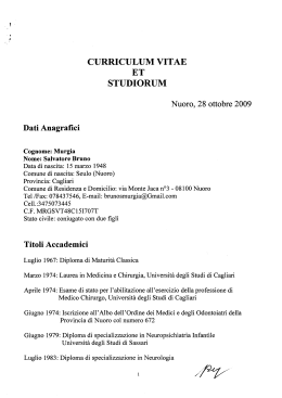 Curriculun vitae Direttore Sanitario Murgia