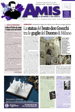 La statuadel beato don Gnocchi tra le gugliedel Duomodi Milano