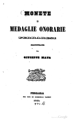 Monete e medaglie onorarie Ferraresi